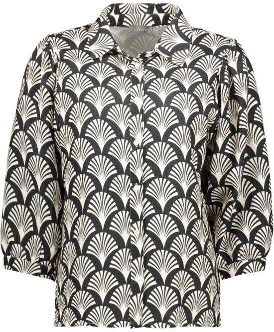 Geisha Blouse Met Print 63121 20 000718 Ecru/black Dames Maat - L