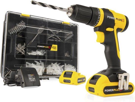 Powerplus Accu klopboormachine POWXB10070 - 20V - Incl. 2x 1.5Ah accu's & 362 accessoires