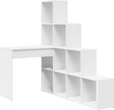 vidaXL Hoekbureau Wit 101,5 x 149,5 x 149,5 cm Bewerkt Hout