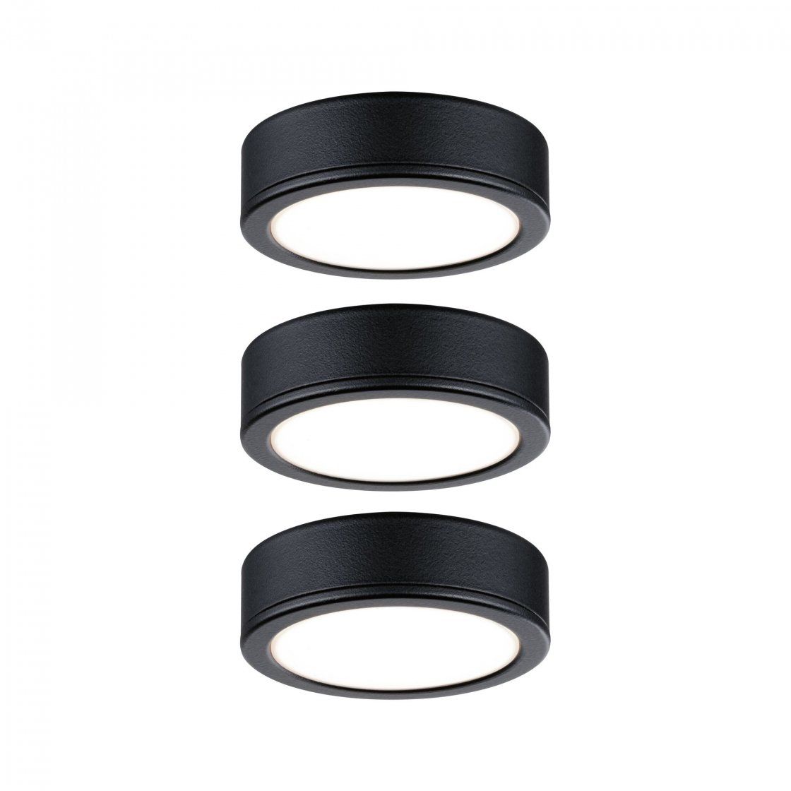 Paulmann Pukk - Set of 3 - LED - 2700K - Black - Round