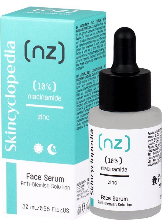 Skincyclopedia Anti-Blemish Gezichtsserum – 10% Niacinamide & 1% Zink – Tegen Puistjes, Oneffenheden & Acne – 30 ml