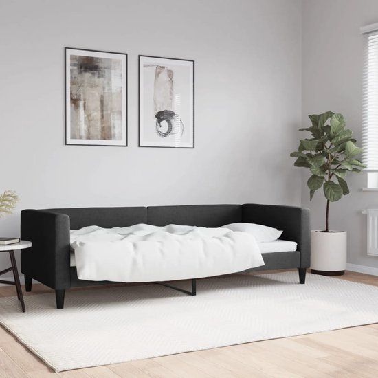 vidaXL Slaapbank 80x200 cm stof zwart