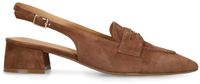 Manfield - Dames - Bruine suède slingbacks - Maat 40