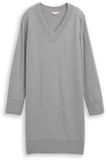 Tom Tailor Gebreide jurk met kasjmier - Maat 42 - medium silver grey melange