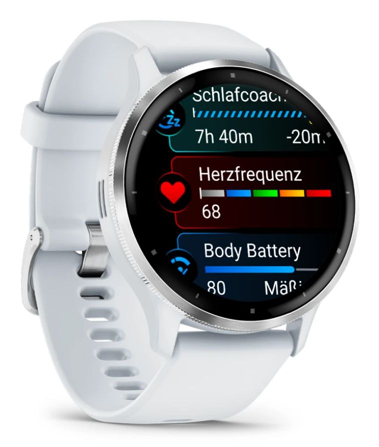 Garmin Venu 3 Smartwatch - 1.4" AMOLED - Silver/White