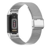 Inf DRAGON ECOM INTERNATIONAL LIMITED Roestvrijstalen horlogeband voor Fitbit Charge 5 Charge 6 - Zilverkleurig