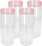 PlasticForte Voorraadpot/bewaarpot - 4x - 550 ml - kunststof - oud roze - B7 x H16 cm