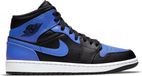 Nike Air Jordan 1 Mid Sneakers Homme - Black/Hyper Royal-White