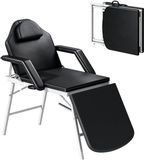 HOMCOM Massagetafel - PVC, Staal - Zwart