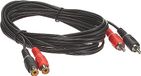 PremiumCord kjackcmf2-10 Cinch-kabel 10 m, 2x RCA stekker naar 2x RCA-aansluiting, audio verlengkabel, stereo audio, voor tv, mobiele telefoons, MP3, HiFi, kleur zwart, kjackcmf2-10