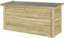 Boîte de rangement bois - Coffre de terrasse jardin - Rangement affaires extérieures - Imprégné hydrofuge - 119 x 44 x 58 cm - Naturel