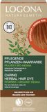 LOGONA Naturkosmetik Verzorgende plantaardige haarverf, veganistisch haarkleurpoeder met biologische henna voor intensieve kleur en glans, plantaardige haarverf in Hennarood (rood), 1 x 100 g