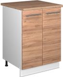 Vicco Wastafelkast Fame-Line, Goudkleurig Eiken/Wit, 60 cm