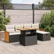 Maison Exclusive - Ensemble de meubles de jardin 6 pièces avec canapé et coussins, noir, en polyrotin