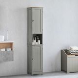 Bath Vida Priano Badkamerkast Opbergkast Vloerstaande Houten Tallboy Unit, Grijs & Eiken
