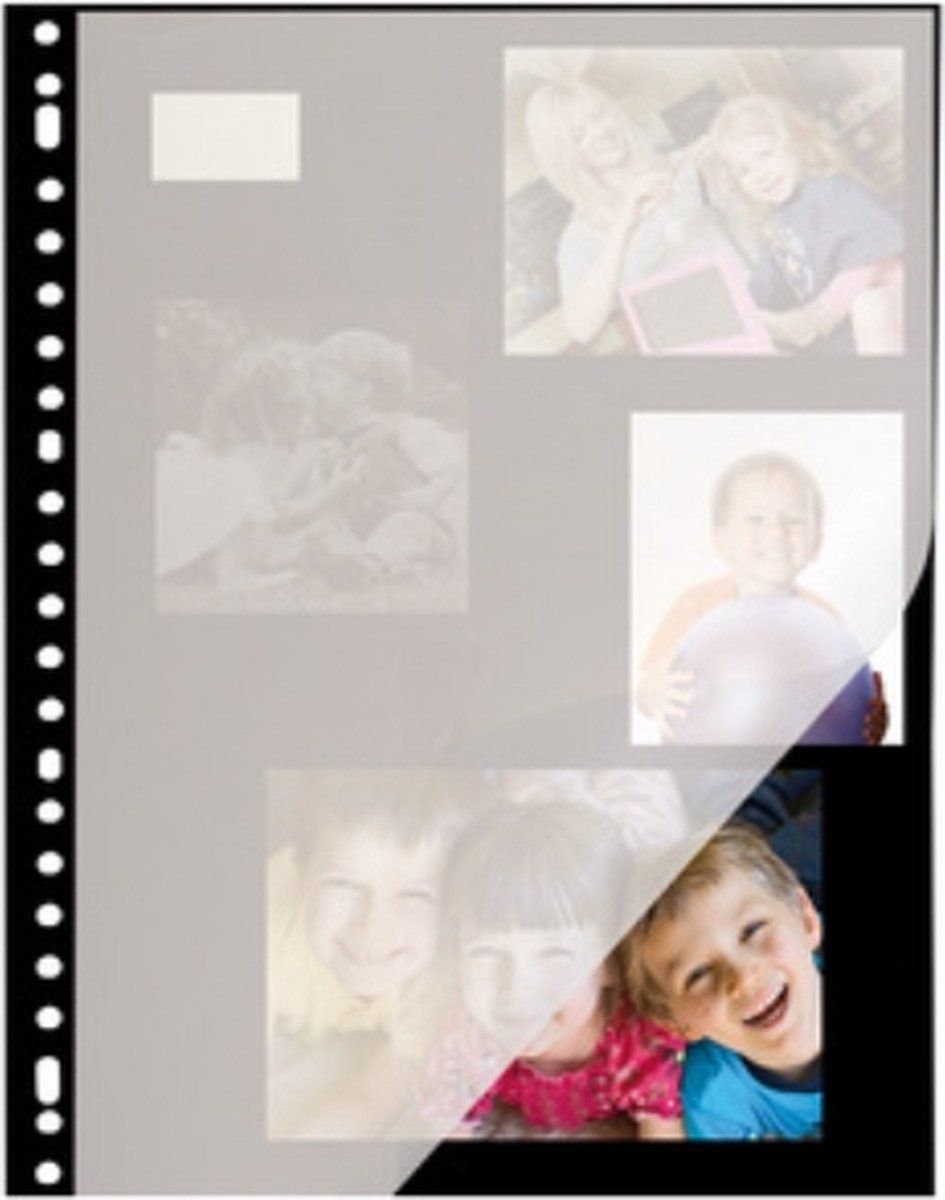 Kangaro fotointerieur 23-rings 20 vel fotokarton zwart