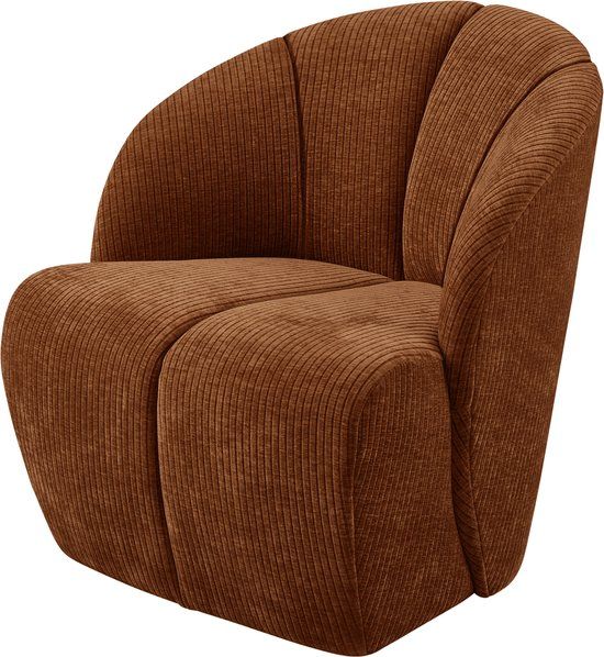 WOOOD Mojo Draaifauteuil - Velvet - Rust Brown - 75x68x77 cm