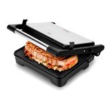 JATA JEGR1183 Dubbele grill, 1500 W, elektrische grill met 180°-opening en zwenkdeksel, regelbare thermostaat, gladde platen met antiaanbaklaag, 26 x 16,5 cm, PFOA-vrij, gezonde keuken
