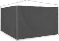 Merkloos Relaxdays Partytent Zijwand - Set van 2 - 2x3 m - Klittenbandsluiting - Waterdicht - Kunststof - Grijs