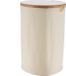 Tendance Panier à linge avec couvercle - rond - bambou bois - 70L - blanc naturel - 60 x 40 cm