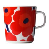 Marimekko Mug à thé Unikko 4 dl Rouge-Blanc