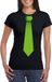 Bellatio Decorations Shoppartners Bv Zwart t-shirt met groene stropdas dames XS