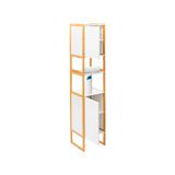 Avilia Ruimtebesparende badkamerkast met 2 deuren, 33 x 33 x 170 cm, modulaire zuilkast, veelzijdig met planken, ideaal voor het organiseren van de badkamer, wit
