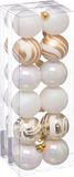 Atmosphera Kerstballen 24x - Parelmoer Wit/Goud - 4 cm - Kunststof