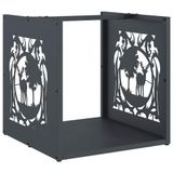 VidaXL Brandhoutrek 40x40x40 cm Staal Antraciet