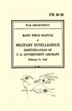 Basic Field Manual Military Intelligence FM 30-30: Identification Of U.S. Government Aircraft (February 21, 1942) - UNCLASSIFIED