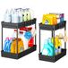 StowBin Keukenorganizer, 2 stuks, voor onder de wastafel, rek met 4 haken en 1 kopjes, organizer voor keuken, badkamer