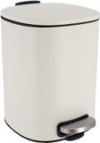 Tendance Elegance Badkamer prullenbak/pedaalemmer - soft close - wit - 5 liter - metaal