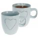 Siaki Set de tasses à café Heart - 2x - bleu clair - 150 ml - tasses - avec texte - céramique - coffret cadeau