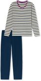 SCHIESSER Pyjama lang Dames 100% Katoen Effen Seasalt Lange Mouw Casual Essentials