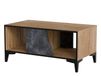 Table basse design couleur chêne et béton foncé 90 x 50 m