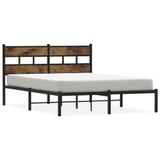 VidaXL Bedframe Zwart, Eiken 150x200 cm