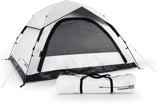 Lumaland Campingtent, pop-up werptent, 4 personen, polyester, zilver