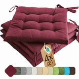 etérea Himmlische Qualität etérea Basic Zitkussen Stoelkussen - 4 Stuk - 40x40 cm - Bordeaux