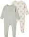 Vertbaudet Set van 2 pyjama's baby met opening aan de achterkant saliegroen
