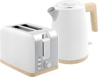 HOMCOM Bouilloire et grille-pain - Acier inoxydable - Blanc