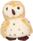 Wild republic Pluche knuffel Uil - vogel - bruin/wit - 13 cm