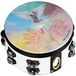Remo World Percussion Lofprijzing Tambourijn 10" Dubbelrijig – Motief: Duif en open handen, Acousticon frame, Wit, 8 jingle-paren, Vast voorgestemd, Lichtgewicht – TA-9210-00-23
