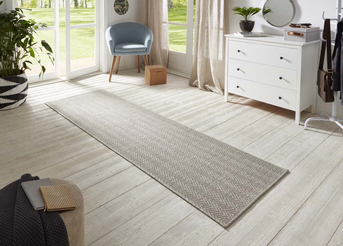 BT Carpet Loper binnen & buiten sisal-look Nature - grijs/multi 80x500 cm
