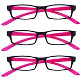 The Reading Glasses Company RRR20-1 Zwart/Neon Roze Leesbril 3-Pack +1.00 tot +3.50