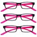 The Reading Glasses Company RRR20-1 Zwart/Neon Roze Leesbril 3-Pack +1.00 tot +3.50