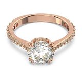 Swarovski Stilla Collectie cocktailring, rond geslepen, pavé, wit