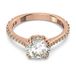 Swarovski Stilla Collectie cocktailring, rond geslepen, pavé, wit