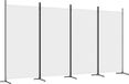vidaXL Kamerscherm met 4 panelen 346x180 cm stof wit