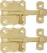 AMIG schuifslot/plaatgrendel - 2x - staal - 4 x 3.8 cm - messing afwerking - zilver - deur - poort