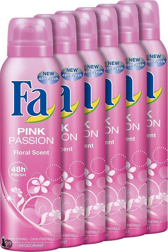 Fa Pink Passion Deodorant Spray - 6 st - Voordeelverpakking